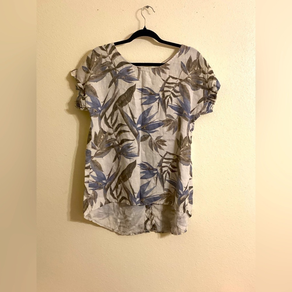 Terzo Millennio 100% Linen Tropical Print Size Small